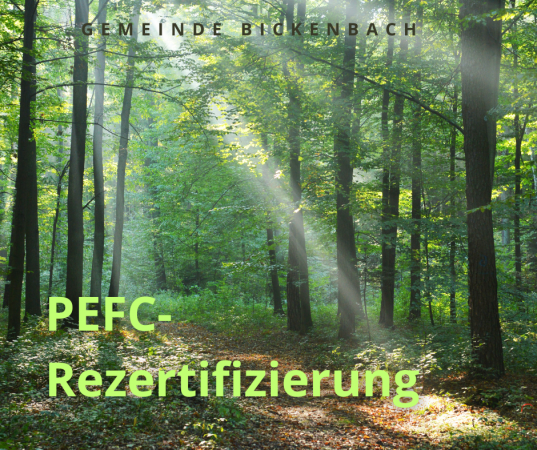 Wald mit Schriftzug