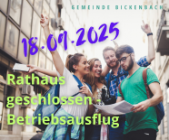 Die Gemeindeverwaltung ist am Donnerstag, den 18.09.2025 geschlossen