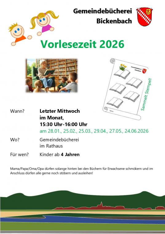Vorlesezeit 2026 in der Gemeindebücherei 